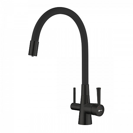 Смеситель Lemark Comfort LM3075BL для кухни с подключением к фильтру с питьевой водой, черный. Фото 1
