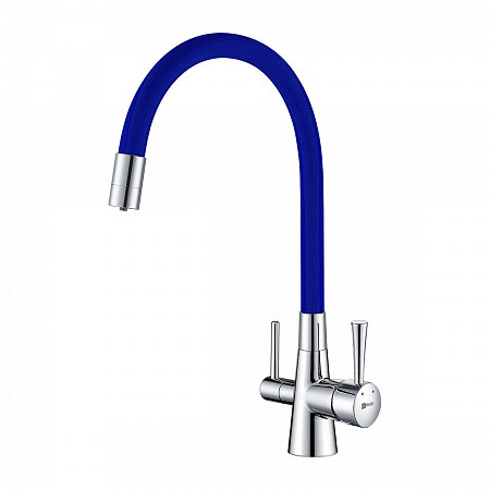 Смеситель Lemark Comfort LM3075C-Blue для кухни с подключ. к фильтру с питьевой водой, хром синий. Фото 1