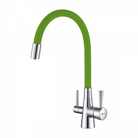 Смеситель Lemark Comfort LM3075C-Green для кухни с подключ. к фильтру с питьевой водой, хром зеленый. Фото 1