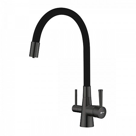 Смеситель Lemark Comfort LM3075GM для кухни с подключением к фильтру с питьевой водой, графит. Фото 1
