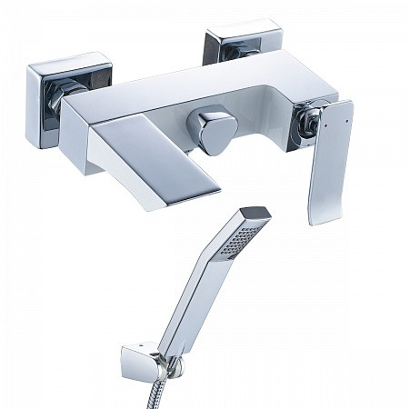 Смеситель Lemark Contest LM5814CW для ванны с коротким изливом, хром/белый. Фото 1