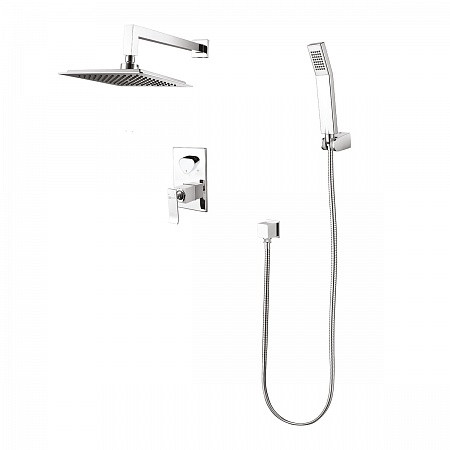 Смеситель Lemark Contest LM5829CW для душа встраиваемый с доп. 1-функц. лейкой, хром/белый. Фото 1