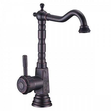 Смеситель Lemark Jasmine LM6605ORB для кухни с высоким поворотным изливом, черная бронза. Фото 1