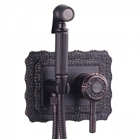 Смеситель Lemark Jasmine LM6619ORB с гигиеническим душем, встраиваемый, черная бронза. Фото 1