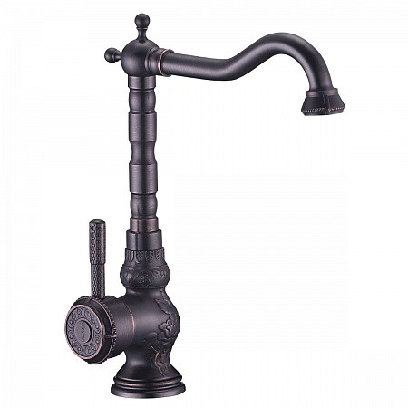 Смеситель Lemark Jasmine LM6645ORB для кухни с высоким поворотным изливом, черная бронза. Фото 1