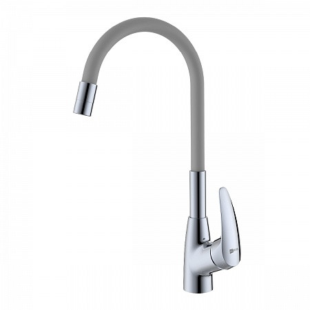Смеситель Lemark Linara LM0415C-Gray для кухни, с гибким изливом, хром/серый. Фото 1