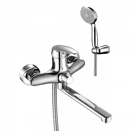 Смеситель Lemark Linara LM0417C универсальный с плоск. изливом 200мм, дивертор с кер.пластинам, хром. Фото 1