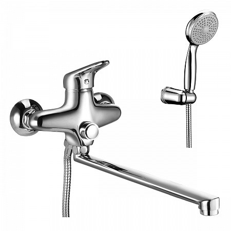 Смеситель Lemark Luna LM4157C универсальный с пл. изл. 350мм, кнопочный дивертор, хром. Фото 1