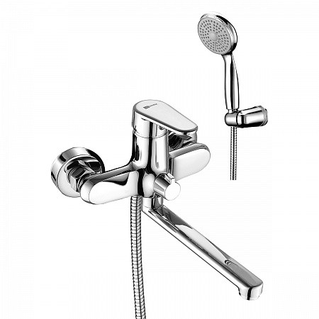 Смеситель Lemark Point LM0317C универсальный с плоск. изливом 200мм, дивертор с керамич. пластинами. Фото 1