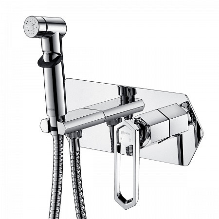 Смеситель Lemark Prizma LM3919C с гигиенический душем встраиваемый, хром. Фото 1