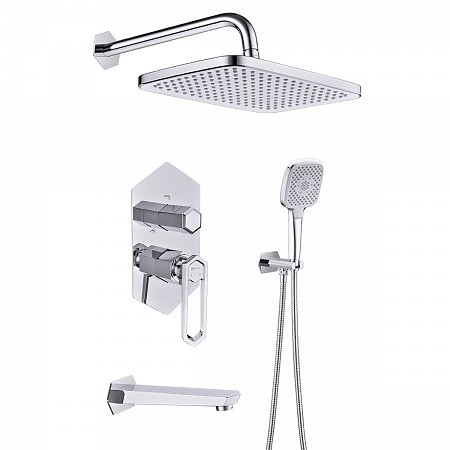 Смеситель Lemark Prizma LM3922C для ванны и душа встраиваемый, хром. Фото 1