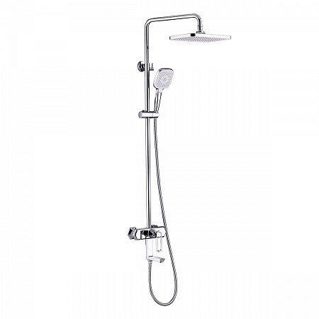 Смеситель Lemark Prizma LM3962C для ванны и душа с верхней душевой лейкой "Тропический дождь", хром. Фото 1