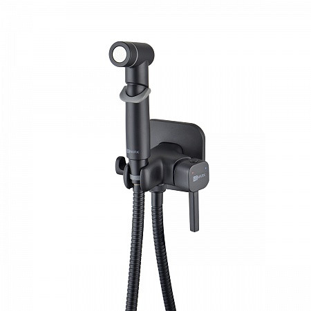 Смеситель Lemark Solo LM7165BL с гигиеническим душем, встраиваемый, черный. Фото 1