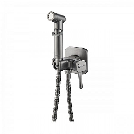 Смеситель Lemark Solo LM7165GM с гигиеническим душем, встраиваемый, графит. Фото 1