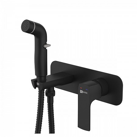 Смеситель Lemark Ursus LM7220BL с гигиеническим душем, встраиваемый, черный. Фото 1