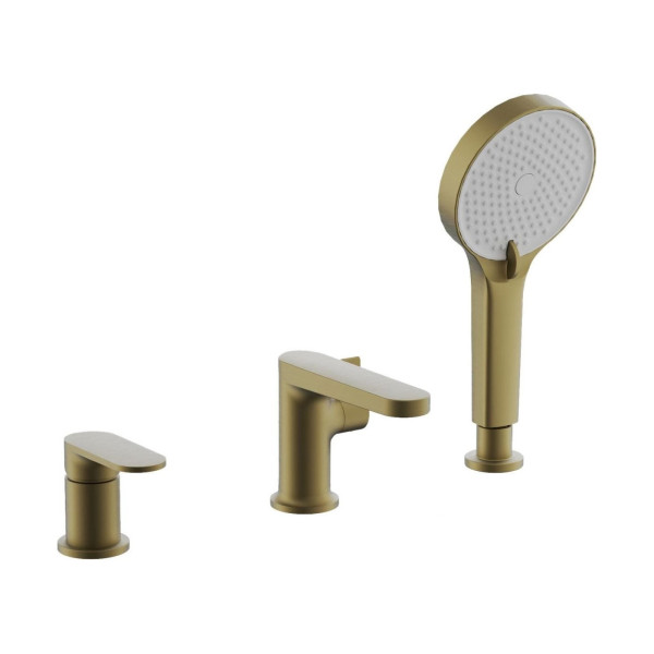 Смеситель на борт ванны BELZ B66713-5, брашированное золото. Фото 1