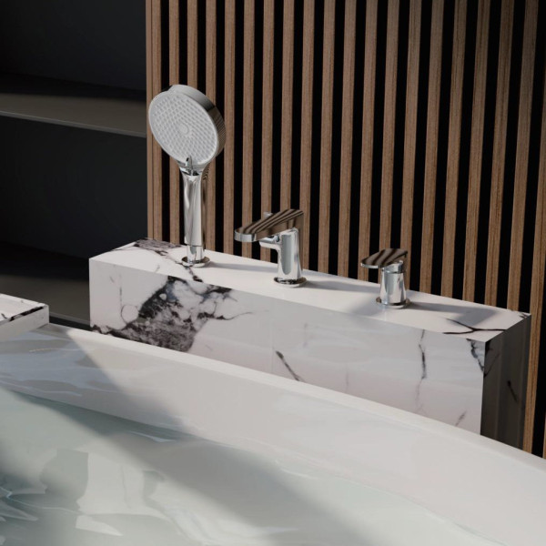 Смеситель на борт ванны BELZ B66713, хром. Фото 3