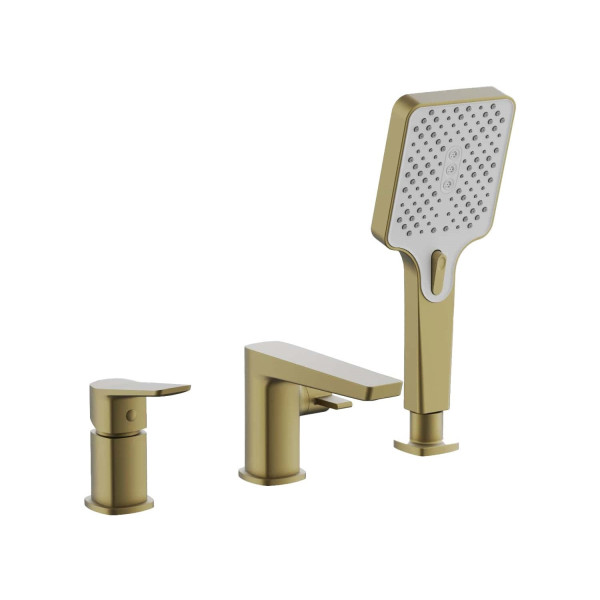 Смеситель на борт ванны BELZ B66715-5, брашированное золото. Фото 1