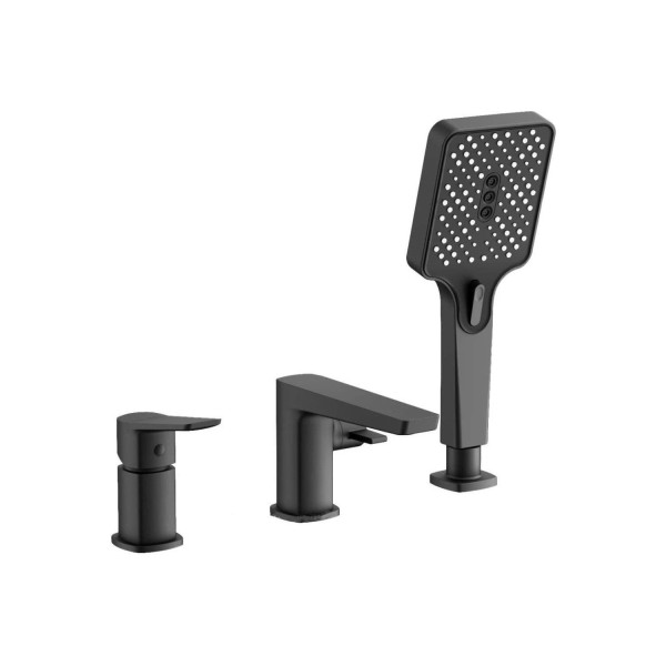 Смеситель на борт ванны BELZ B66715-7, черный. Фото 1