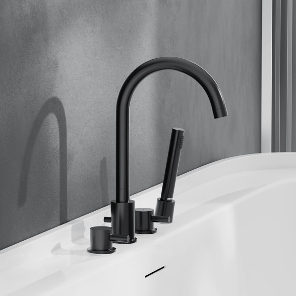 Смеситель на борт ванны, четырехсекционный. Фото 2