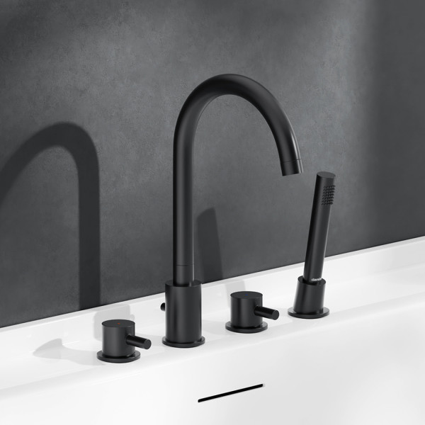 Смеситель на борт ванны, четырехсекционный. Фото 3