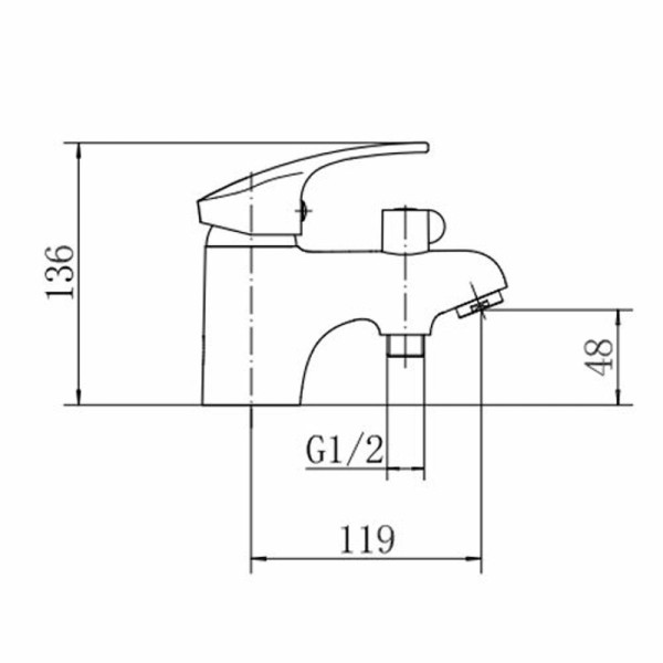 Смеситель на борт ванны FASHUN A1221, хром. Фото 2