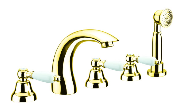 Смеситель на борт ванны Fiore COLONIALE 02OO0608, золото. Фото 1