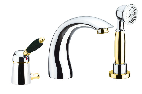 Смеситель на борт ванны Fiore IMPERIAL BLACK 89CO5105, хром/золото. Фото 1