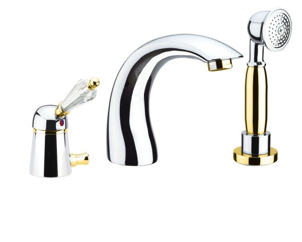 Смеситель на борт ванны Fiore IMPERIAL-SKY  (SWAROVSKI®) 82CO5105, хром/золото. Фото 1