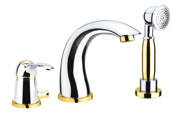 Смеситель на борт ванны Fiore Jafar 47CO5105, хром-золото. Фото 1