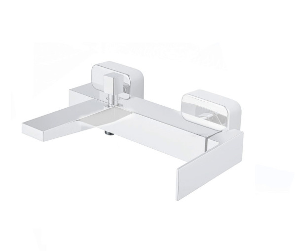 Смеситель на борт ванны Fiore KUBE 100BB8551, белый. Фото 1