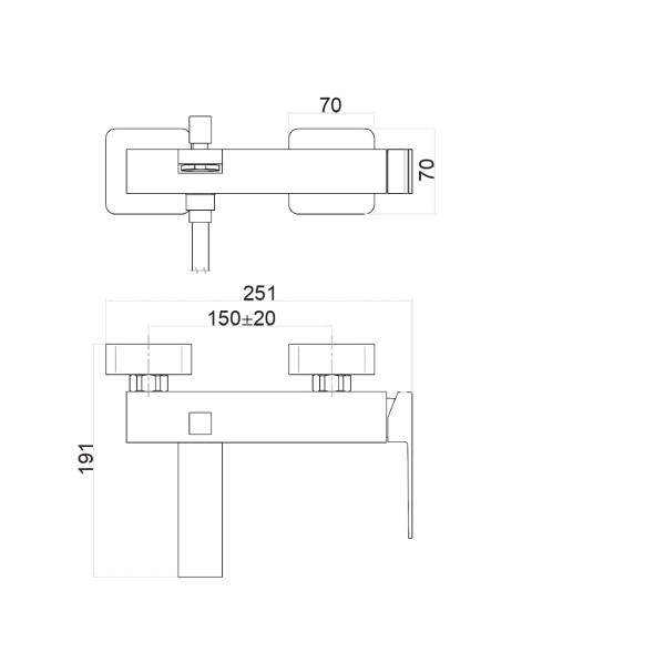 Смеситель на борт ванны Fiore KUBE 100BB8551, белый. Фото 2