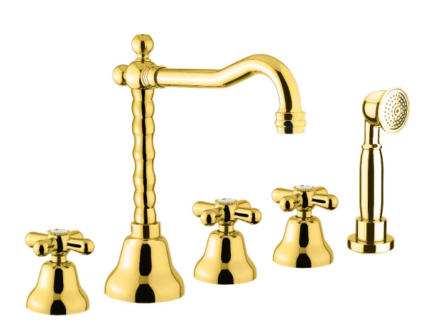 Смеситель на борт ванны Fiore MARGOT 26OO0607, золото. Фото 1