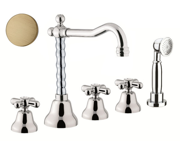 Смеситель на борт ванны Fiore MARGOT 26ZZ0607, бронза. Фото 1