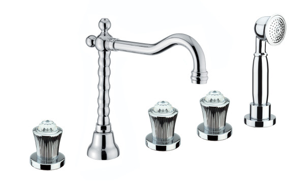 Смеситель на борт ванны Fiore VENERE SKY (SWAROVSKI®) 13CR0607, хром. Фото 1