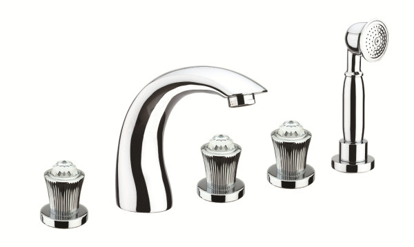 Смеситель на борт ванны Fiore VENERE SKY (SWAROVSKI®) 13CR0608, хром. Фото 1