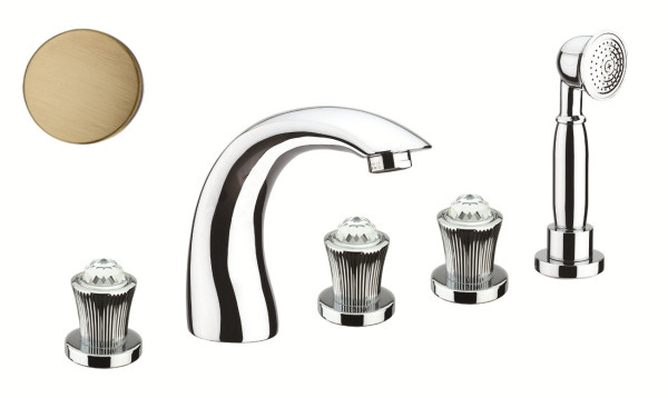 Смеситель на борт ванны Fiore VENERE SKY (SWAROVSKI®) 13ZZ0608, бронза. Фото 1