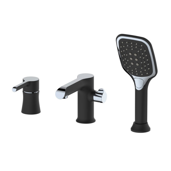 Смеситель на борт ванны Haiba HB80805-7, черный. Фото 1