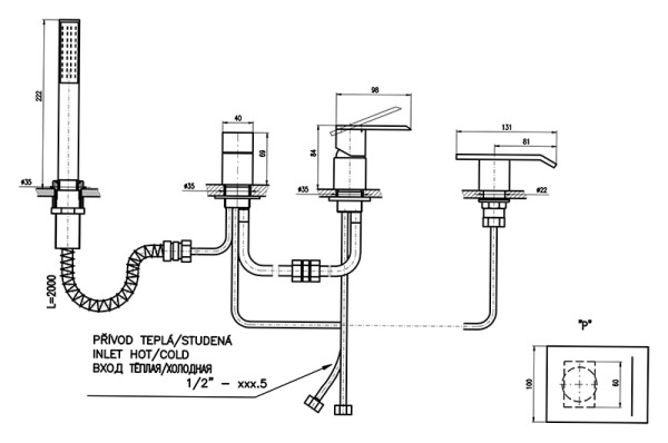 Смеситель на борт ванны Rav Slezak Loira LR573.5P. Фото 2