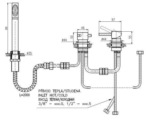 Смеситель на борт ванны Rav Slezak Seina SE975.5P. Фото 2