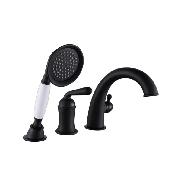Смеситель на борт ванны Rose R0212H, черный. Фото 1