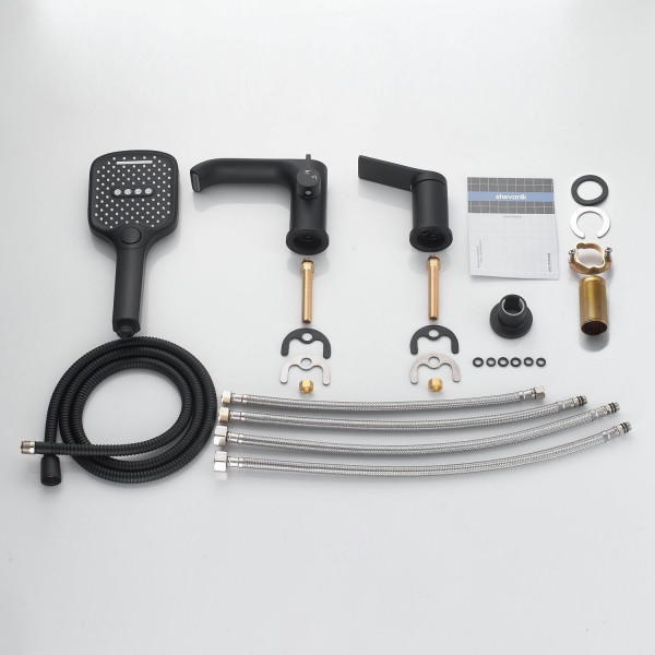 Смеситель на борт ванны Shevanik S4112H, черный. Фото 3