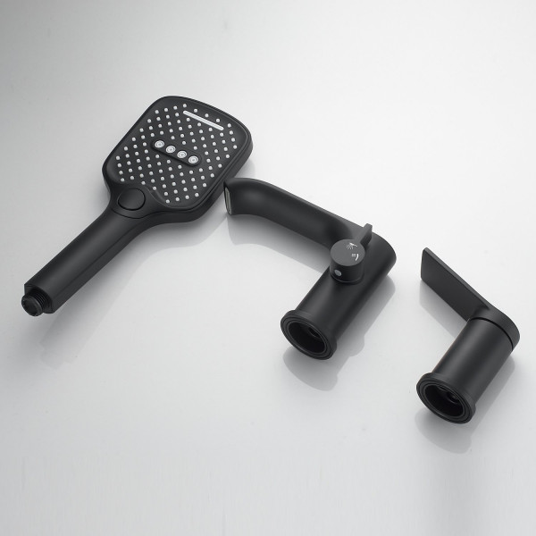 Смеситель на борт ванны Shevanik S4112H, черный. Фото 4