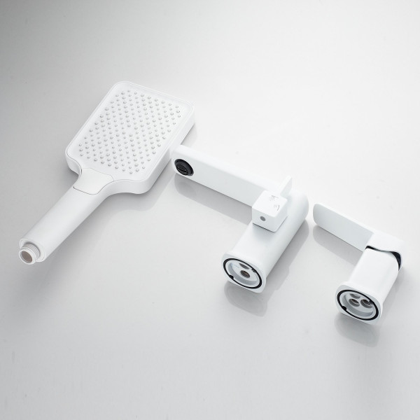 Смеситель на борт ванны Shevanik S9912C, белый. Фото 4