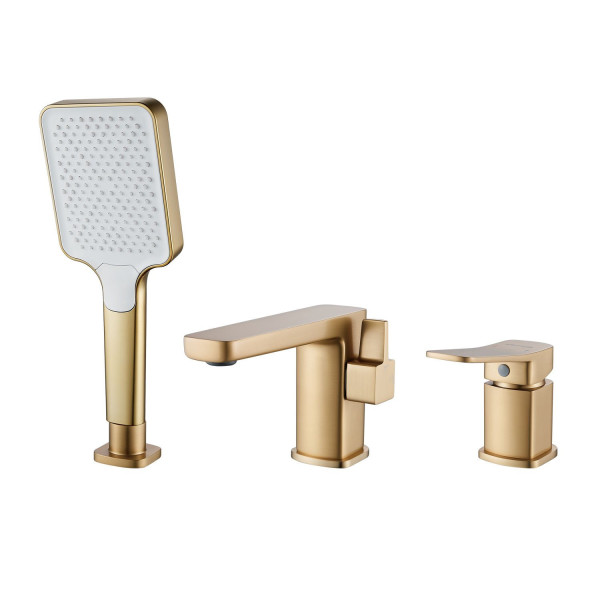 Смеситель на борт ванны Shevanik S9912G, золотой сатин. Фото 1