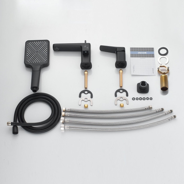 Смеситель на борт ванны Shevanik S9912H, черный. Фото 3