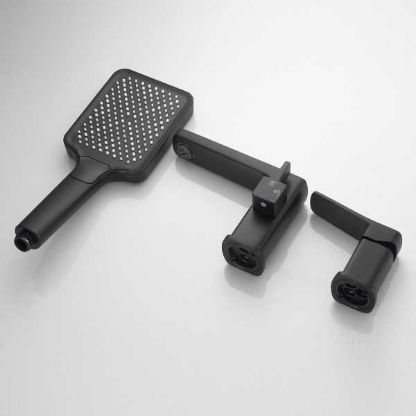 Смеситель на борт ванны Shevanik S9912H, черный. Фото 4