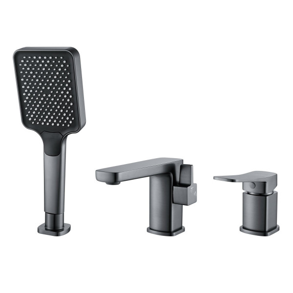 Смеситель на борт ванны Shevanik S9912T, оружейная сталь. Фото 1