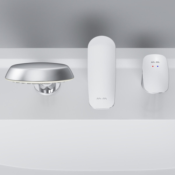 Смеситель на борт ванны, трёхсекционный. Фото 4