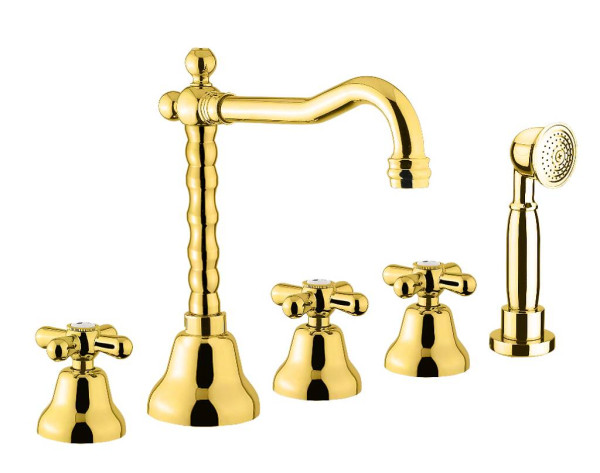 Смеситель на борт ванны Webert Armony AM730402010, золото. Фото 1